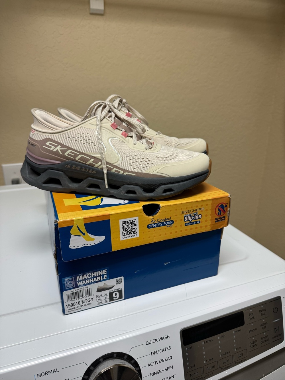 Skechers Women’s Athletic Sneakers - Cream with Pink Accents